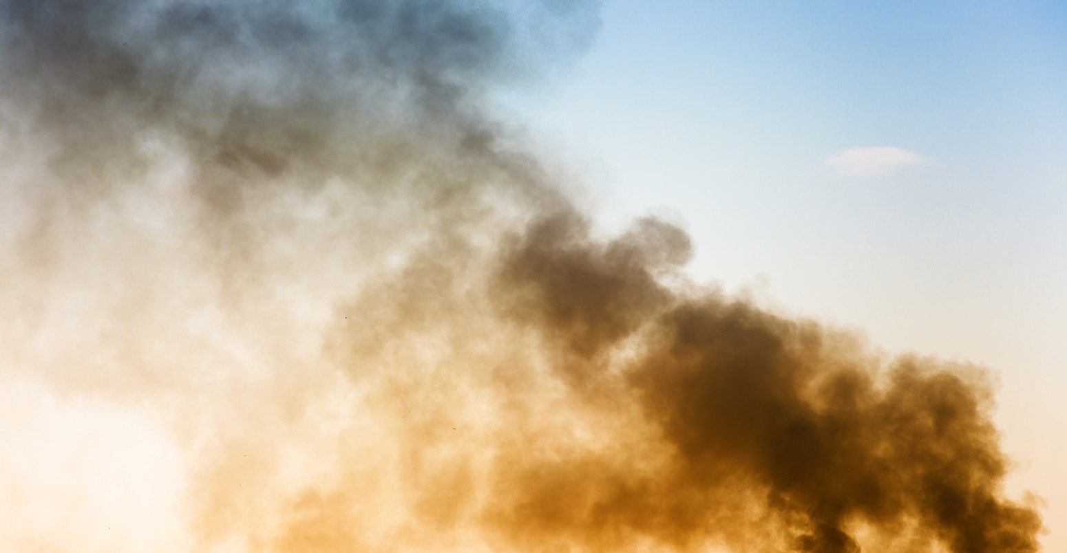 Smoke coming out of a factory