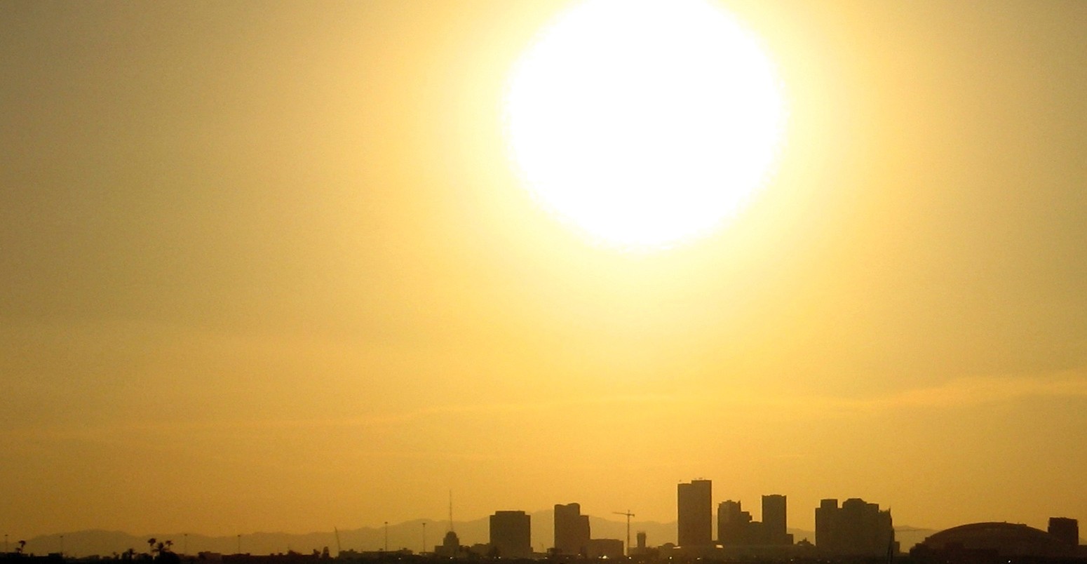 Sun setting over Phoenix