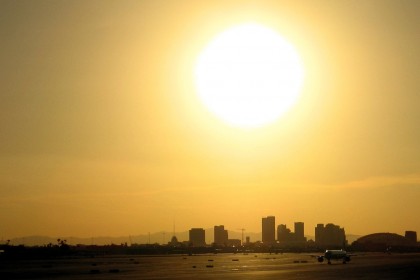 Sun setting over Phoenix