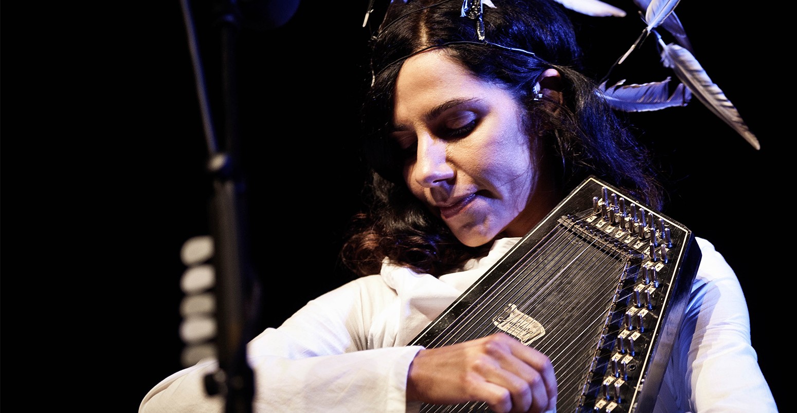 PJ Harvey performs a live concert at the Danish outdoor festival Roskilde Festival 2011