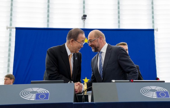 Ban Ki-moon addresses the European Parliament on the Paris Agreement, Oct 4 2016