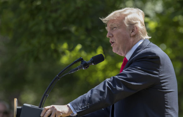 US President Donald J. Trump announces that the US is withdrawing from the Paris climate accord during a Rose Garden event at the White House in Washington, DC, USA, 01 June 2017