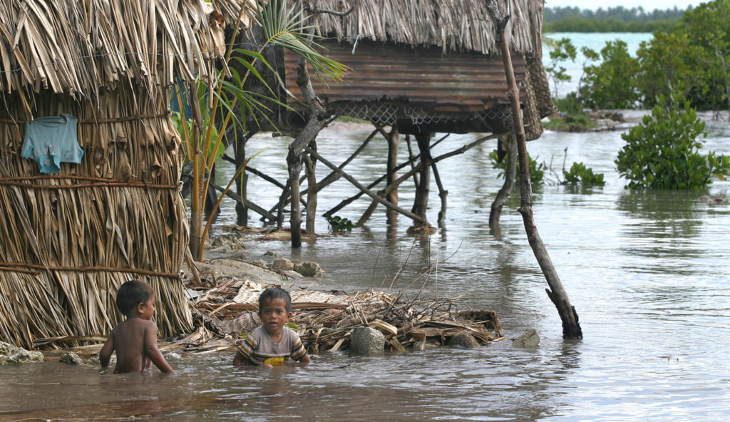 The islands of Kiribati atoll in the Pacific Ocean. | Carbon Brief