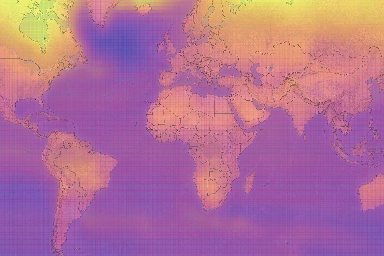 global warming earth map