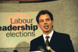 Tony Blair speaking at Labour leadership elections in 1994, Credit: Trinity Mirror / Mirrorpix / Alamy Stock Photo. B449HY