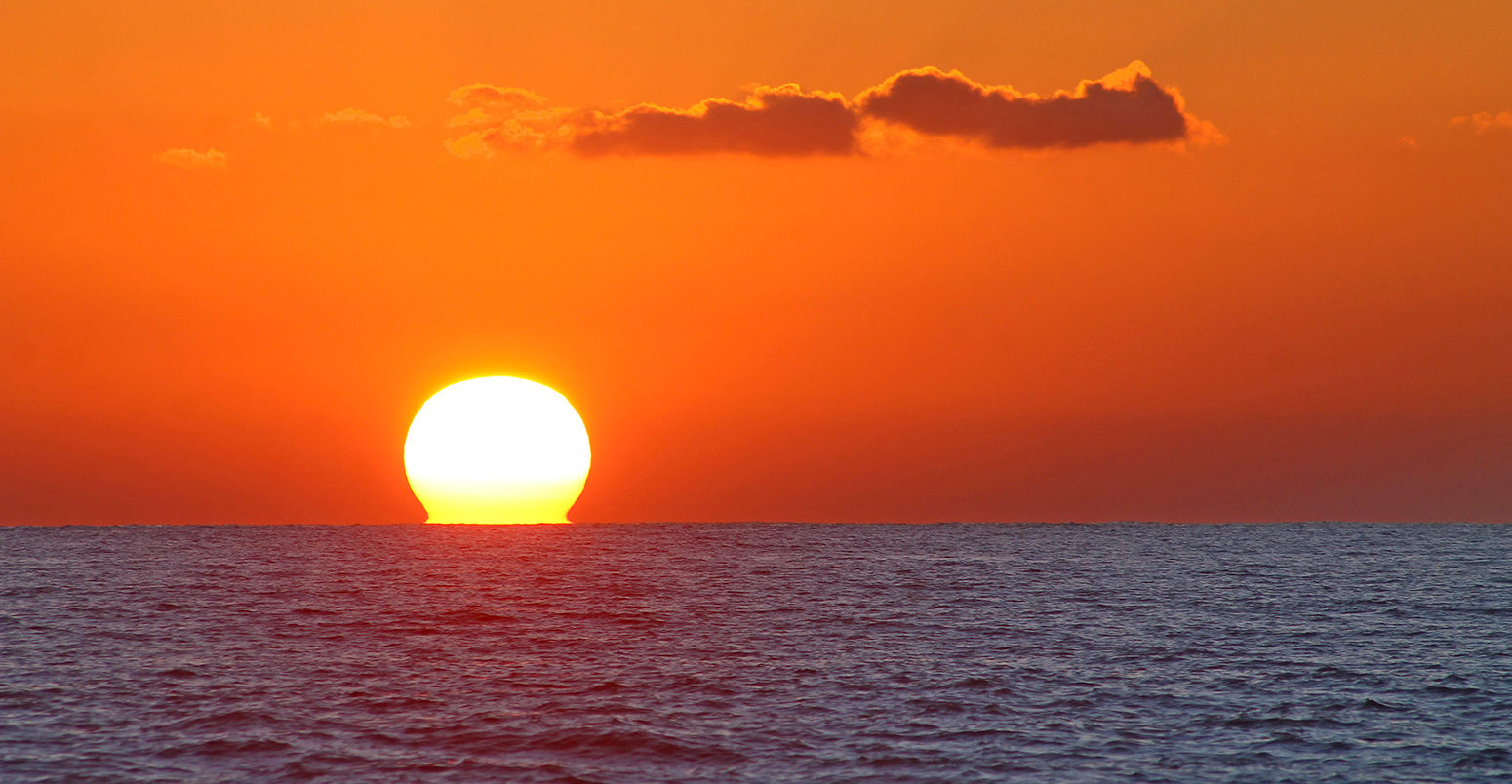 Sunset over the Mediterranean sea. Credit: Jacopo Ventura / Alamy Stock Photo.