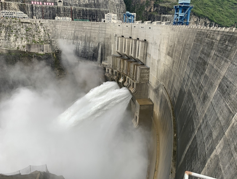 An inspection of a hydropower station on the Yalong River in Xichang, Sichuan, in south western China