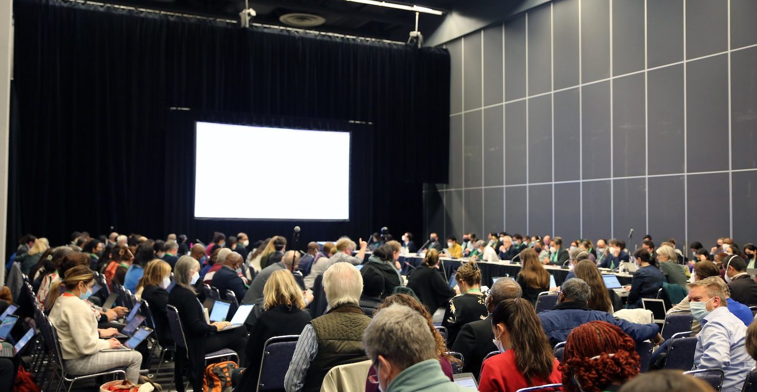 View of the room during a contact group on GBF targets.