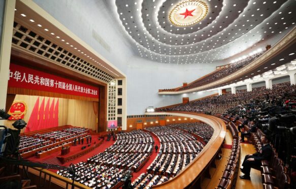 The National People's Congress at the Great Hall of the People in Beijing, China.