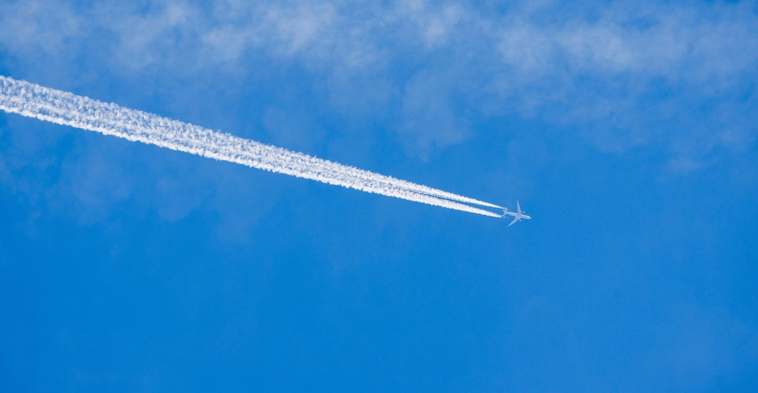 Aircraft vapour trails.