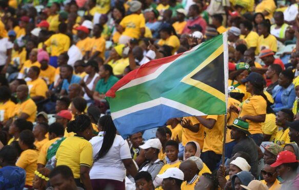 Members of the ANC gather at the Moses Mabhida stadium in Durban, South Africa, 12 January 2019.