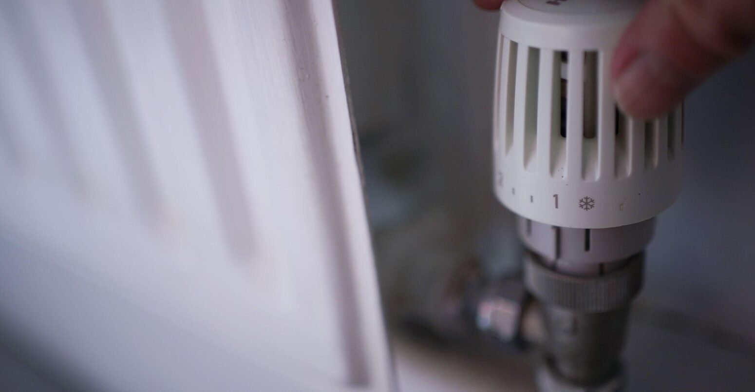 Radiator on low setting, UK.