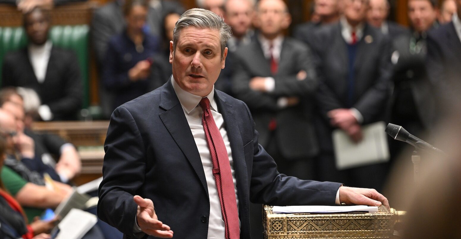 Keir Starmer speaking in British Parliament.