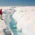 Melt water on Greenland ice sheet.