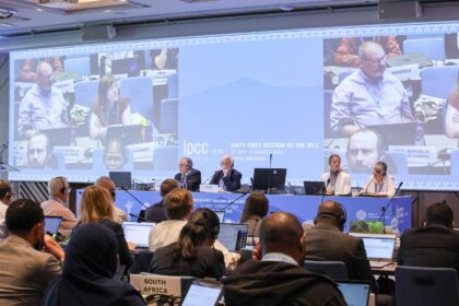 A plenary at the IPCC meeting in Sofia on 27 July. Photo by IISD/ENB | Anastasia Rodopoulou