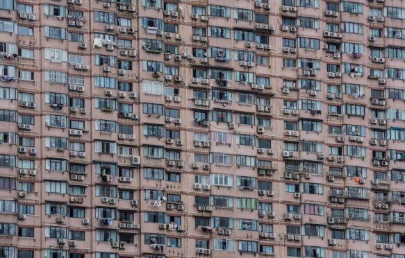 High-density residential apartments in Shanghai.