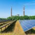 A solar park in front of a decommissioned lignite-fired power plant in Germany.