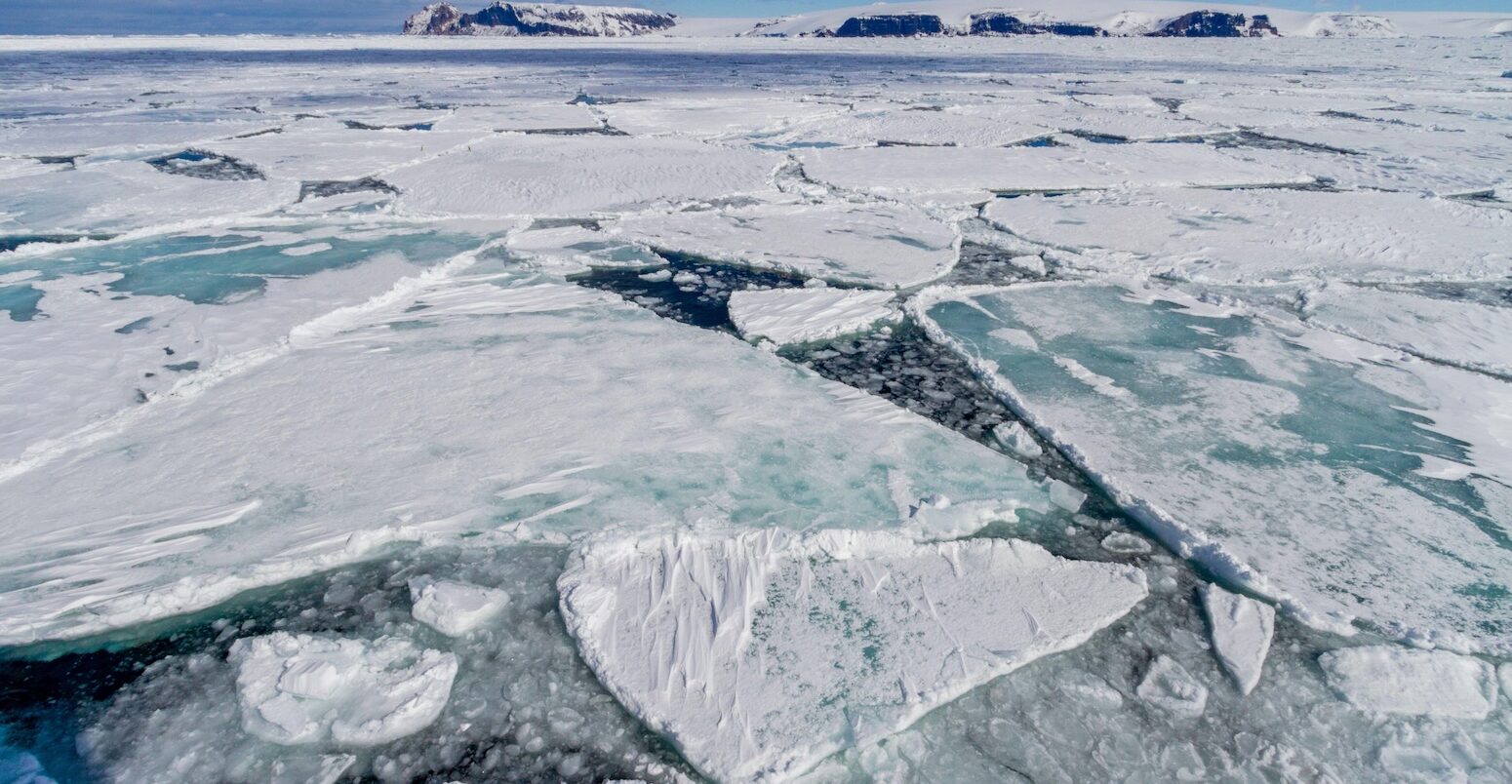 Sea ice in Antarctic.