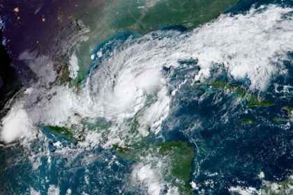 Hurricane Milton in the Gulf of Mexico, heading toward the Florida gulf coast. Credit: AC NewsPhoto / Alamy Stock Photo. Image ID: 2Y8YHBB.