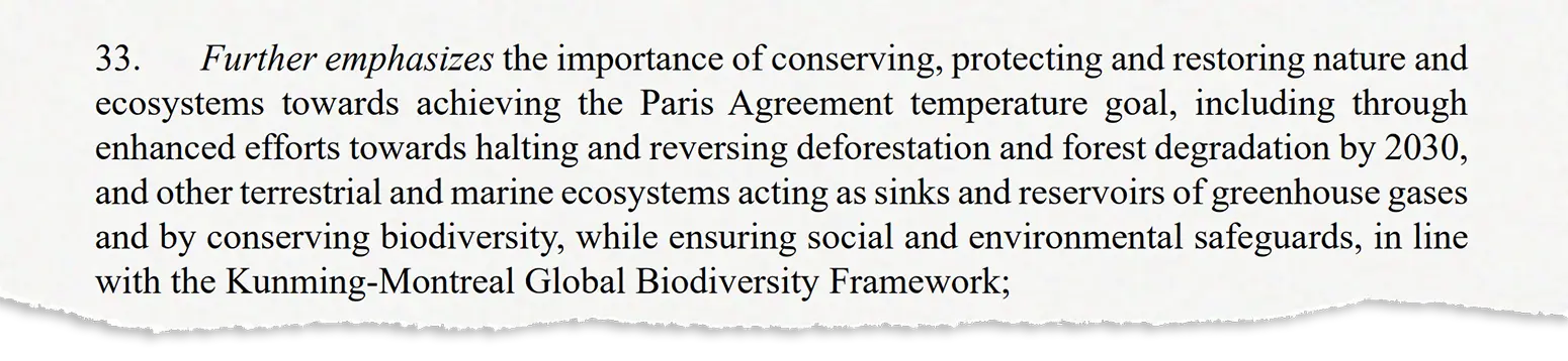 Paragraph 33 of the global stocktake, which was referenced in earlier drafts of the UAE Dialogue.