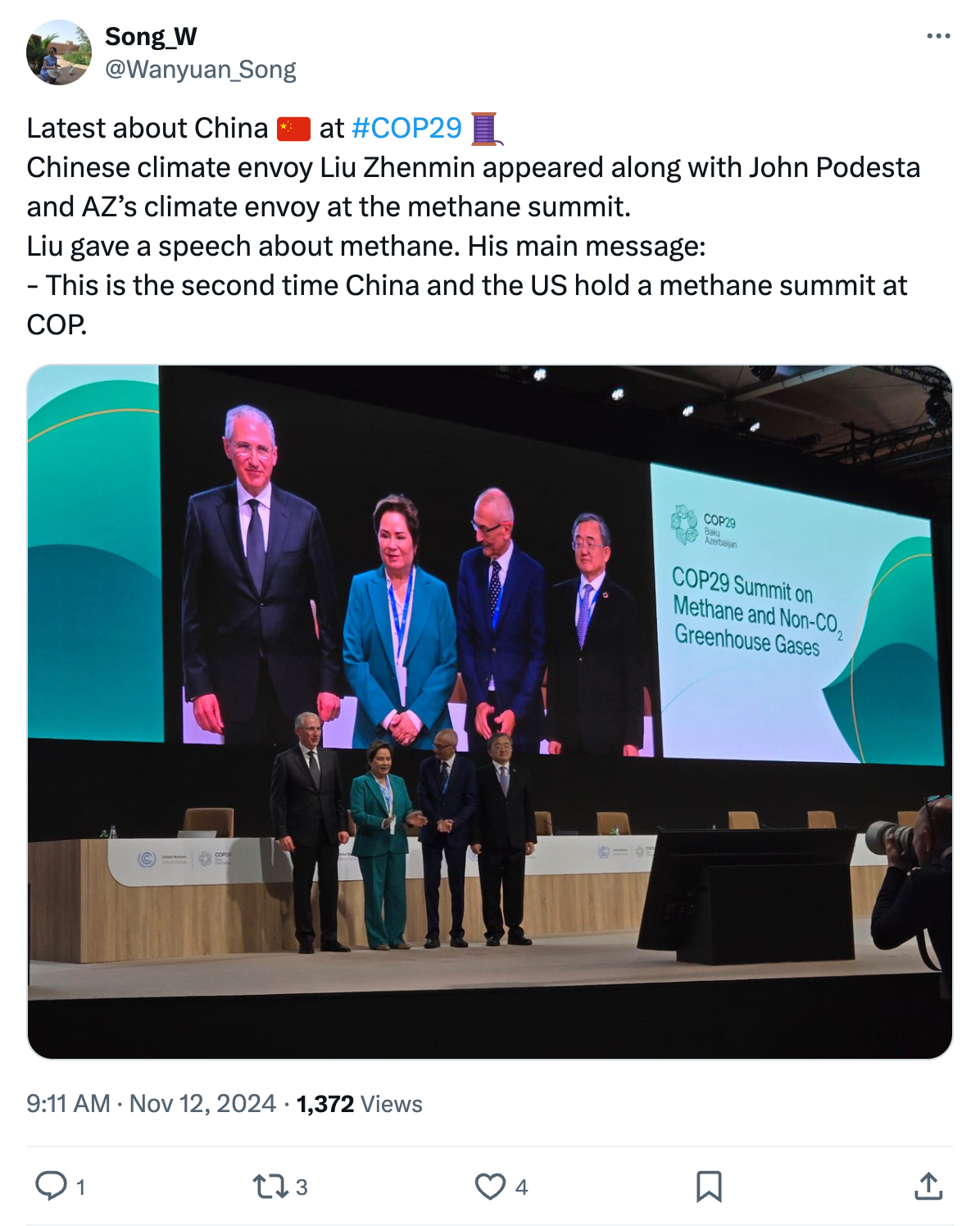 Wanyuan Song on X: Latest about China at COP29