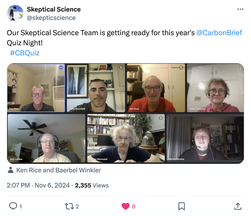 Skeptical Science on X: Our Skeptical Science Team is getting ready for this year's CarbonBrief
 Quiz Night!