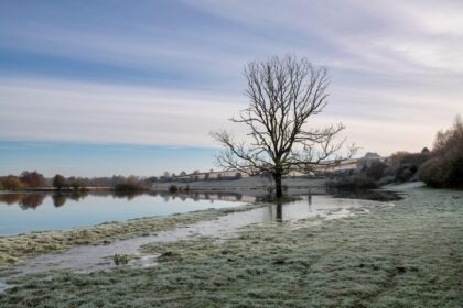 A flooded field in Oxfordshire, UK in November 2024.