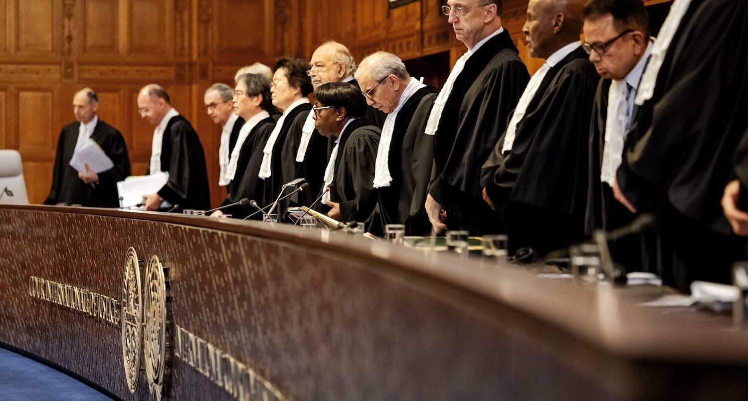 Judges at the International Court of Justice considering the obligations countries have in the fight against climate change. Credit: ANP / Alamy Stock Photo. Image ID: 2YRK7TR