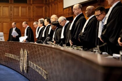 Judges at the International Court of Justice considering the obligations countries have in the fight against climate change. Credit: ANP / Alamy Stock Photo. Image ID: 2YRK7TR