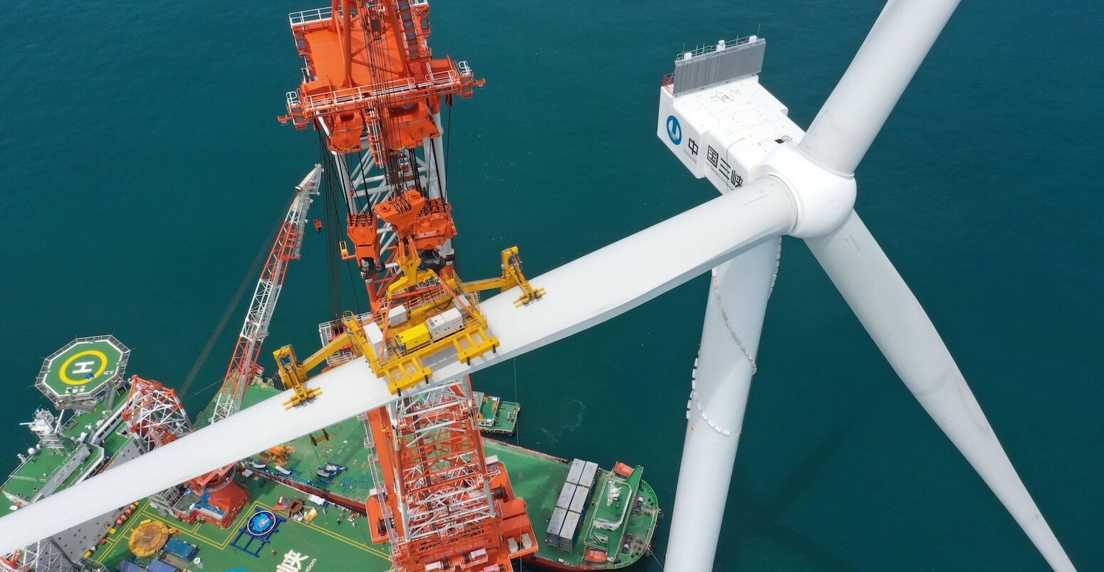 Offshore wind turbine in Fuzhou, China.