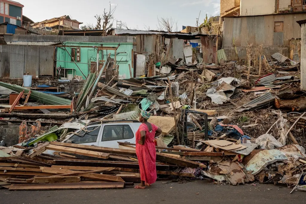 Mamoudzou, Mayotte after Cyclone Chido in December 2024. 