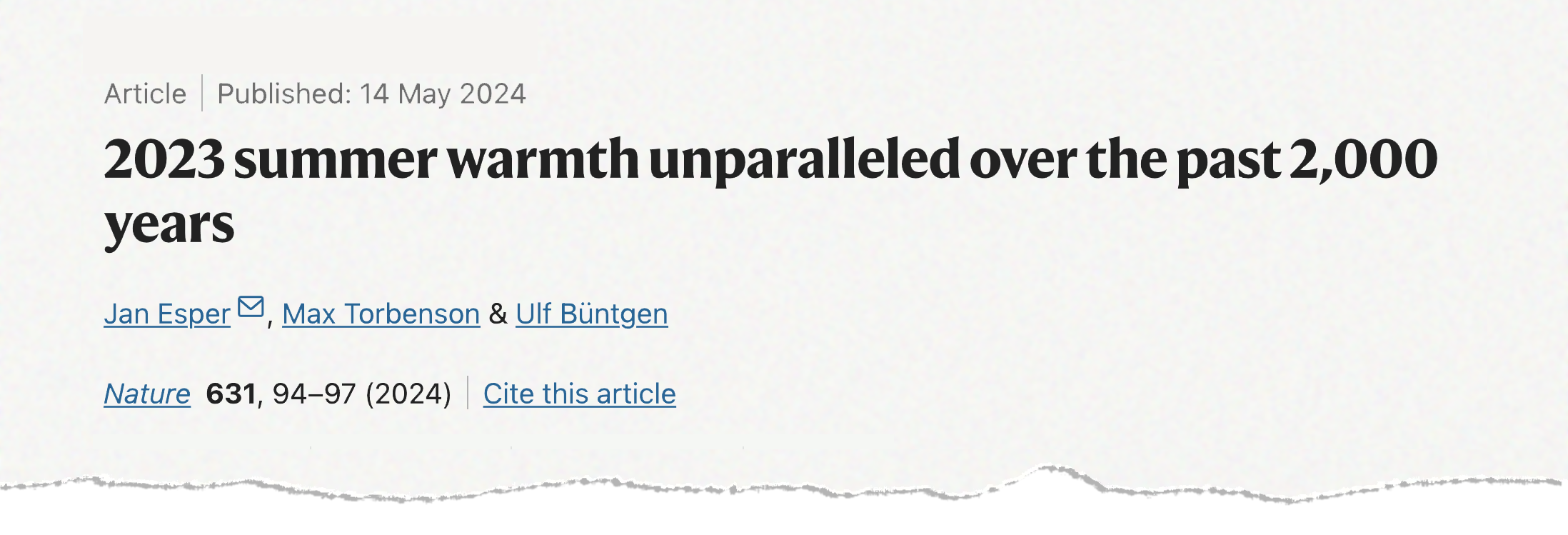 2023 summer warmth unparalleled over the past 2,000 years