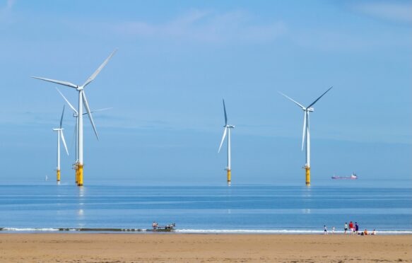 Teesside Offshore wind farm at Redcar, north east England.