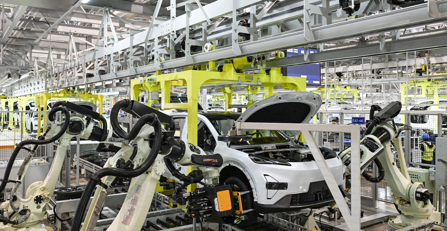 An automatic assembly line in Chongqing, southwest China.