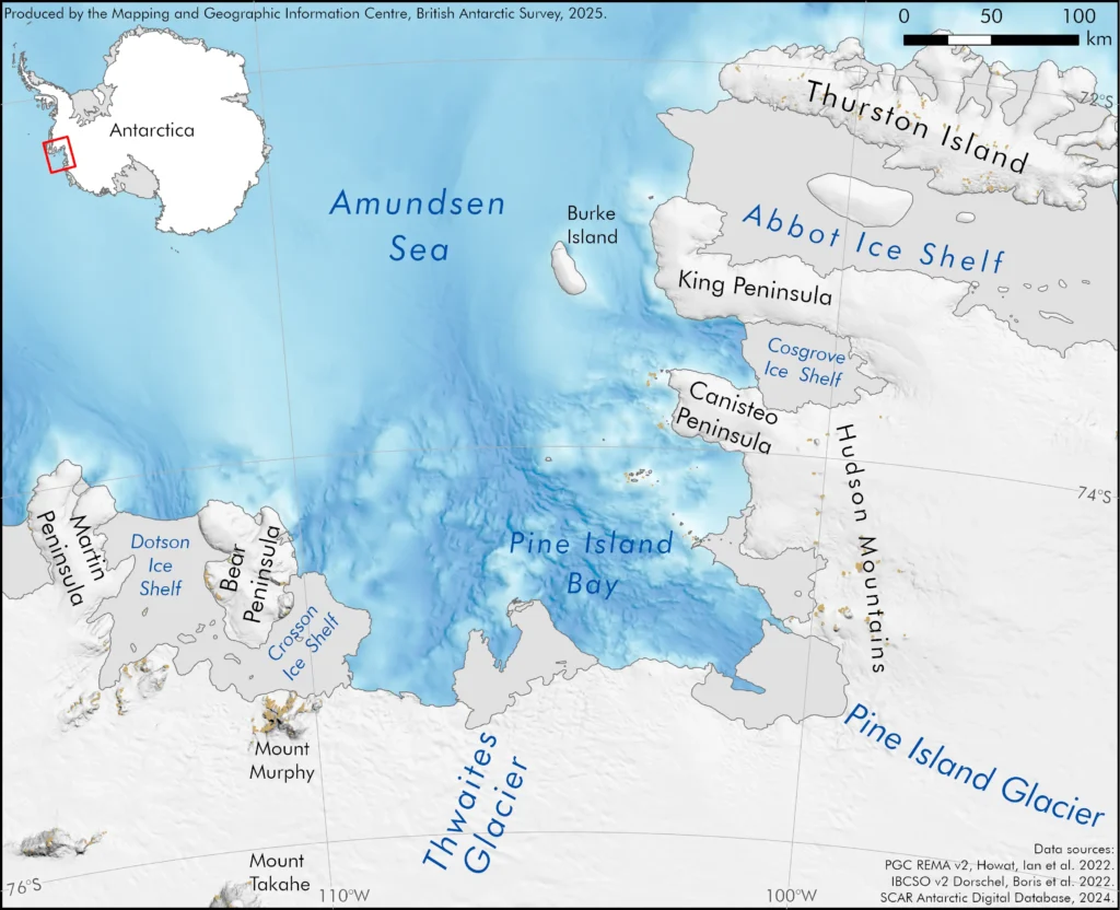 Amundsen sea, map.