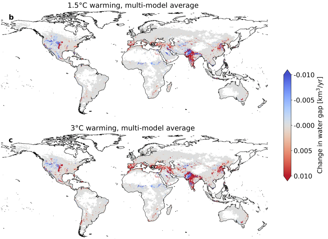 Baseline water gaps, in km3 per year, from 2001 to 2010.