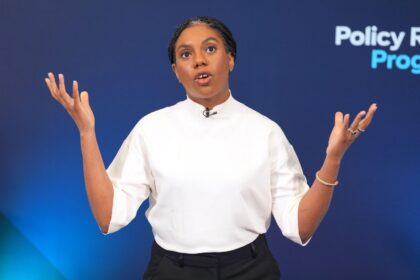 Conservative Party leader Kemi Badenoch at the launch of a 'policy renewal process', 18 March 2025.